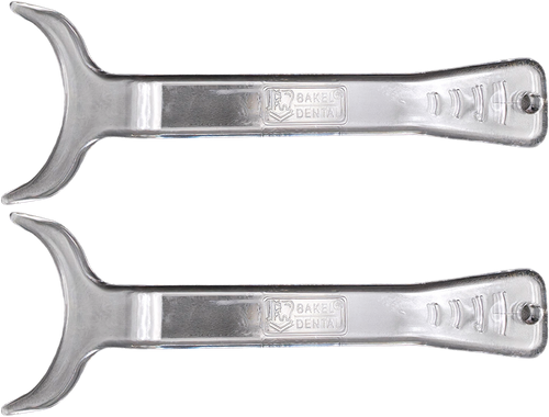 Retractor oclusal curvo transparente con 2 piezas