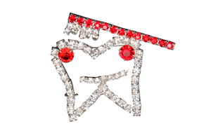 Prendedor de muela con brillantes