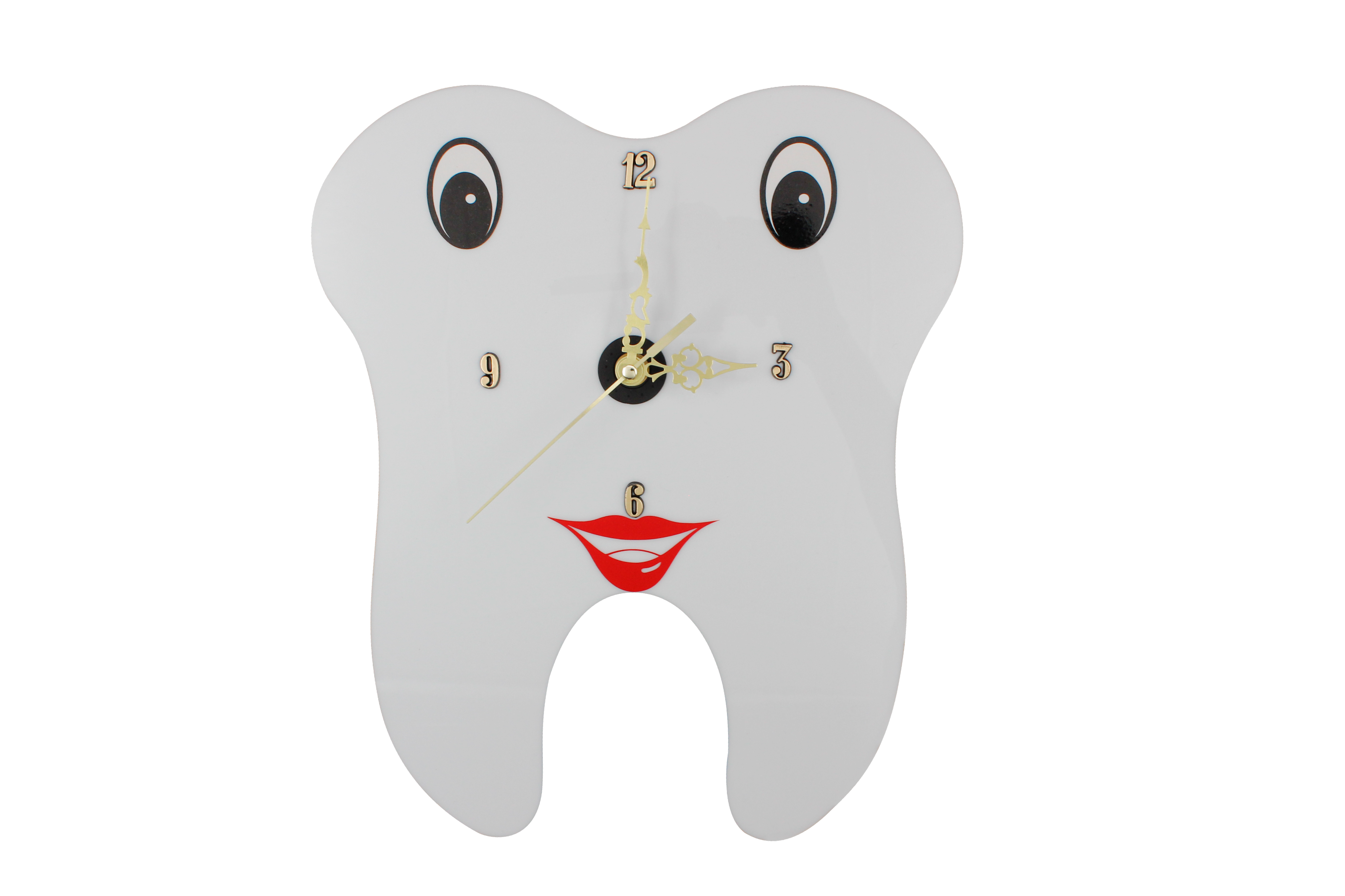 Reloj de pared en forma de muela